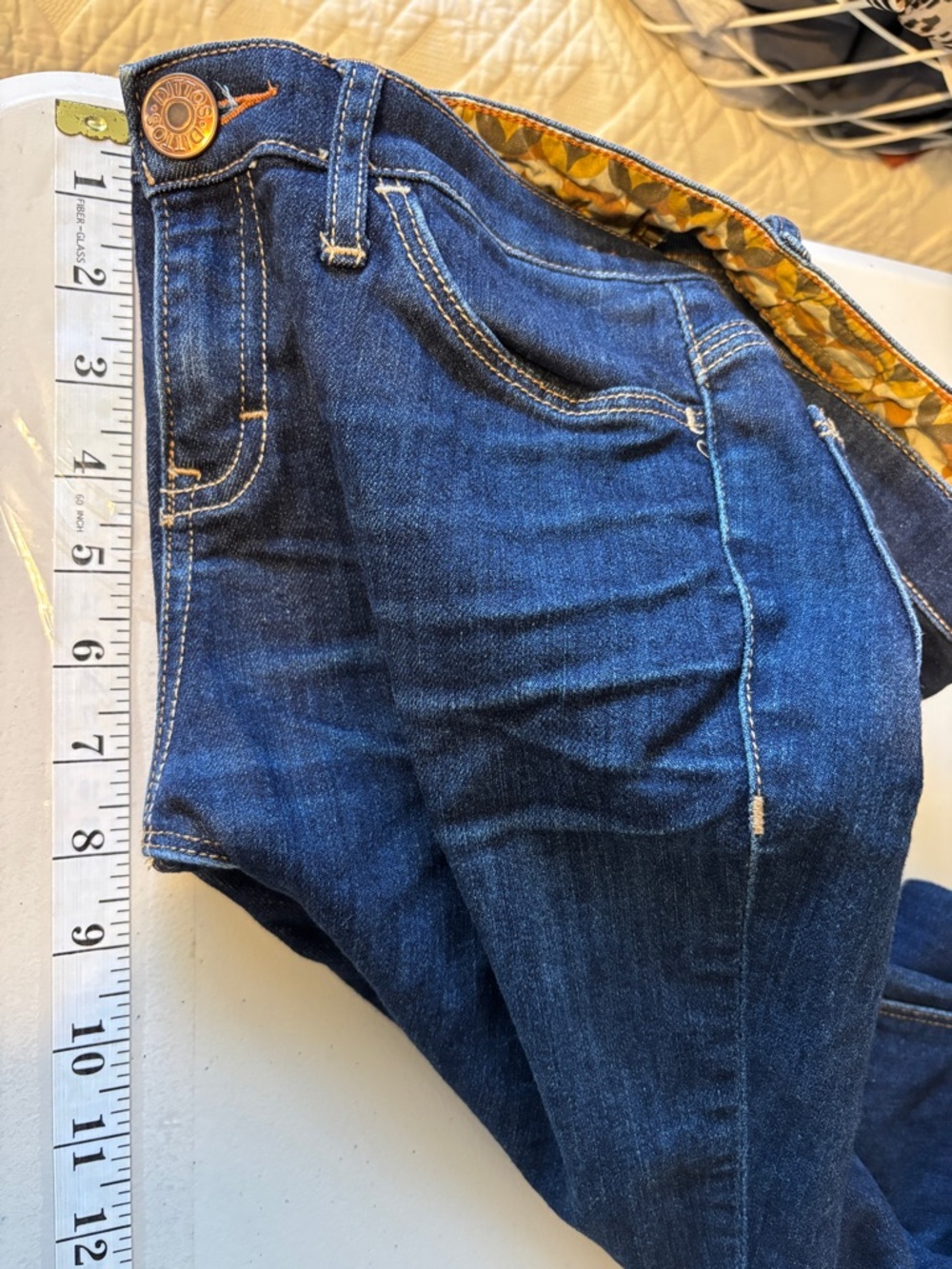 Dittos Skinny Jean Size 25 Dark Indigo Embroidered Elevated Casual Western Ranch - Picture 7 of 8